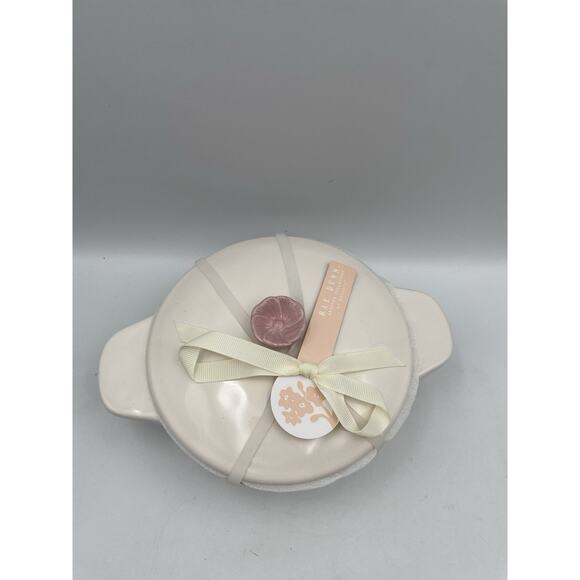 Rae Dunn Spring Floral Mini Baking Dish With Flower Topper NEW - Picture 4 of 8